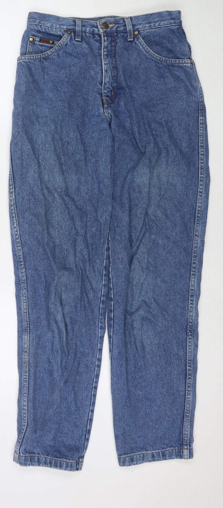 Jinglerss Womens Blue Polyester Blend Straight Jeans Size 28 in L31 in Regular Zip