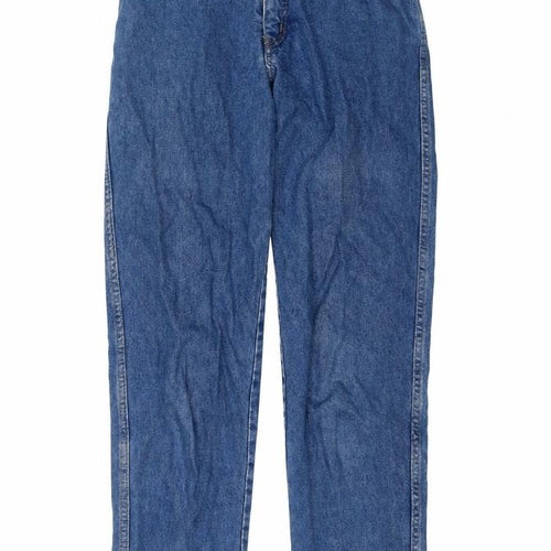 Jinglerss Womens Blue Polyester Blend Straight Jeans Size 28 in L31 in Regular Zip