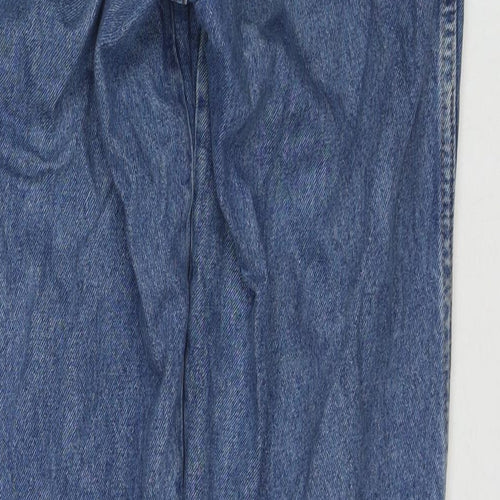 Jinglerss Womens Blue Polyester Blend Straight Jeans Size 28 in L31 in Regular Zip