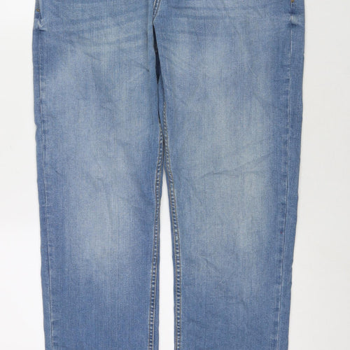 365 Denim Mens Blue Cotton Straight Jeans Size 34 in L34 in Regular Zip
