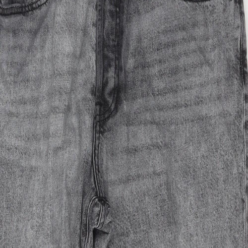 Mango Womens Grey Cotton Blend Cropped Jeans Size 14 L25 in Regular Zip