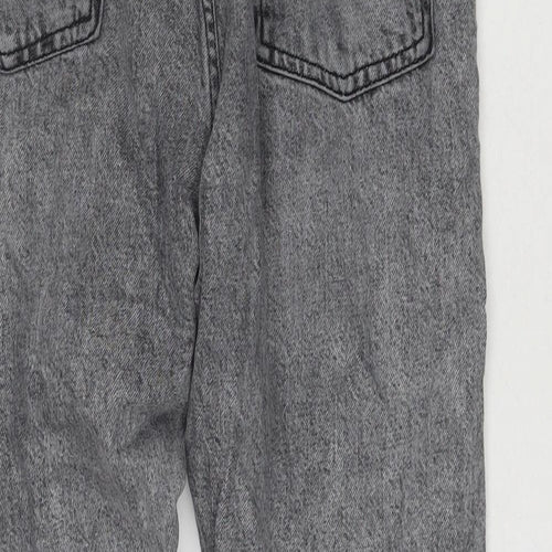 Mango Womens Grey Cotton Blend Cropped Jeans Size 14 L25 in Regular Zip