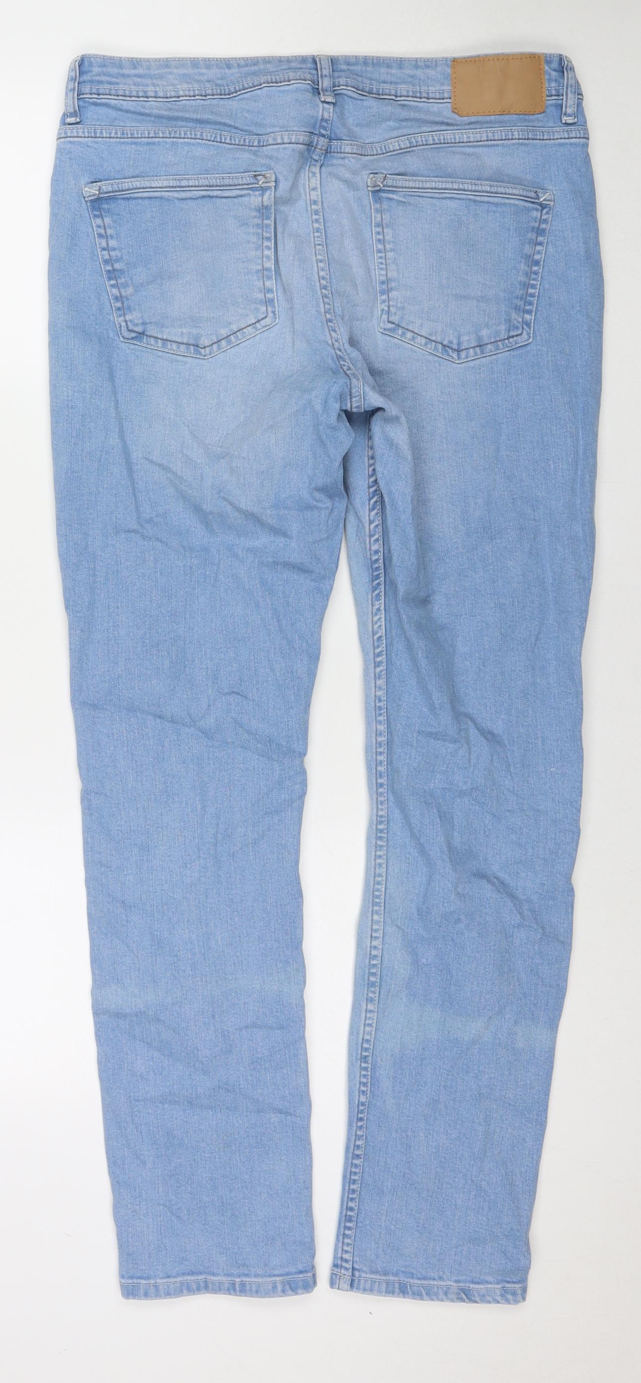 Denim & Co. Mens Blue Cotton Skinny Jeans Size 34 in L32 in Slim Zip