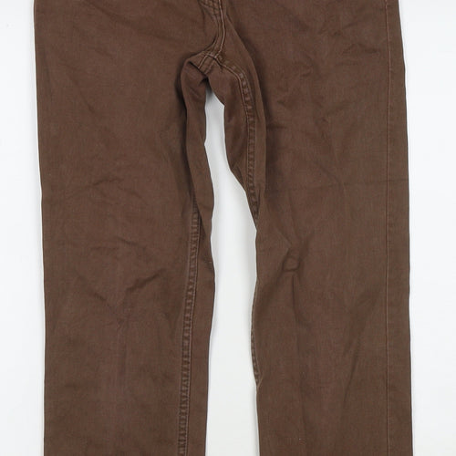 Ann Taylor Womens Brown Cotton Straight Jeans Size 26 in L27 in Regular Zip