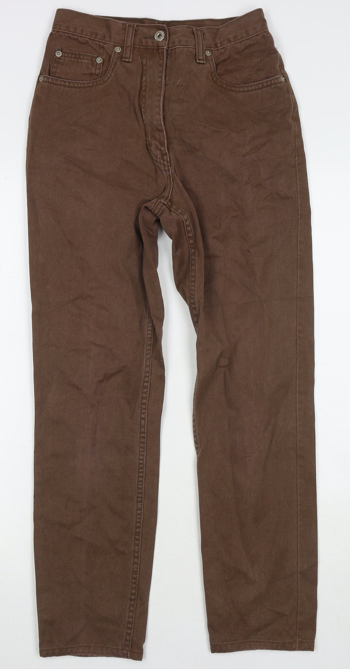 Ann Taylor Womens Brown Cotton Straight Jeans Size 26 in L27 in Regular Zip