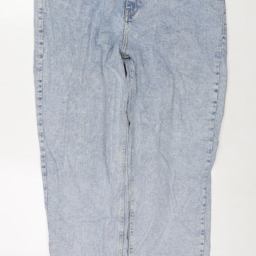 F&F Womens Blue Cotton Cropped Jeans Size 16 L25 in Regular Zip
