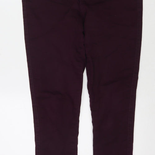 F&F Womens Purple Cotton Skinny Jeans Size 10 L28 in Regular Zip