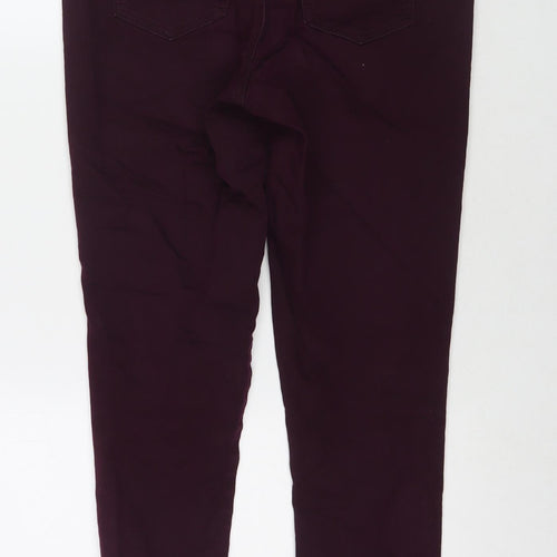 F&F Womens Purple Cotton Skinny Jeans Size 10 L28 in Regular Zip