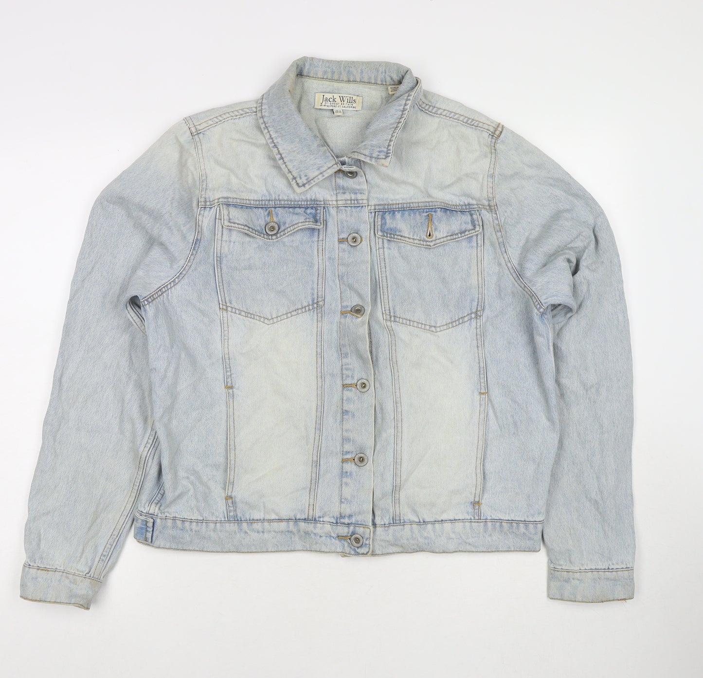 Jack Wills Womens Blue Jacket Size 14 Button