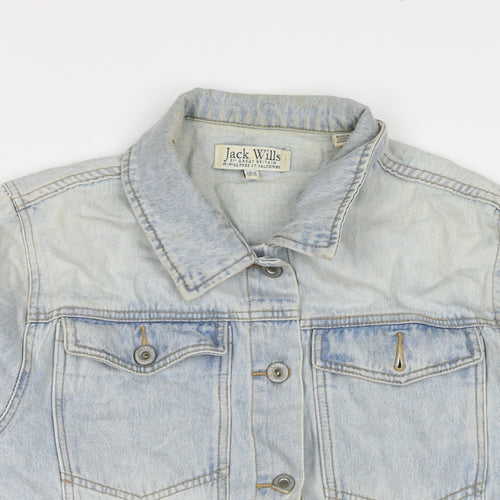 Jack Wills Womens Blue Jacket Size 14 Button