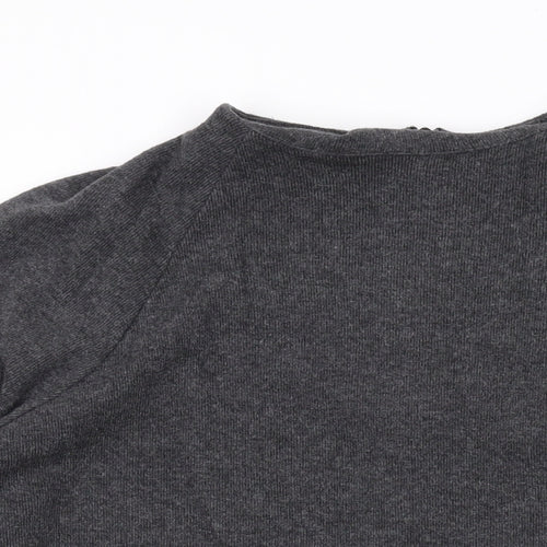 Marks and Spencer Womens Grey Mock Neck Polyester Pullover Jumper Size 16