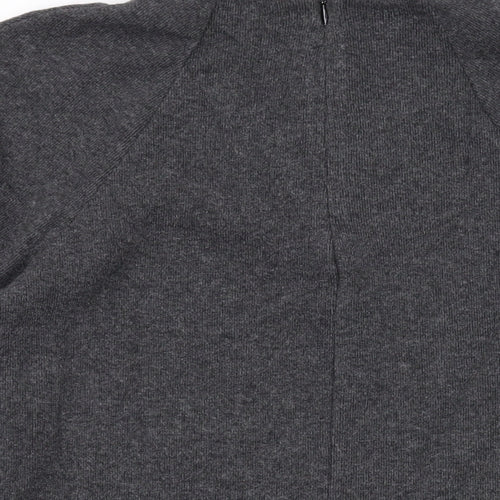 Marks and Spencer Womens Grey Mock Neck Polyester Pullover Jumper Size 16