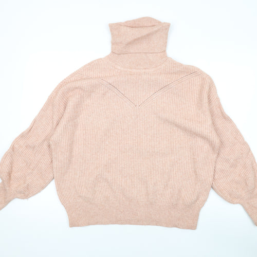 Only Womens Pink Roll Neck Viscose Pullover Jumper Size M