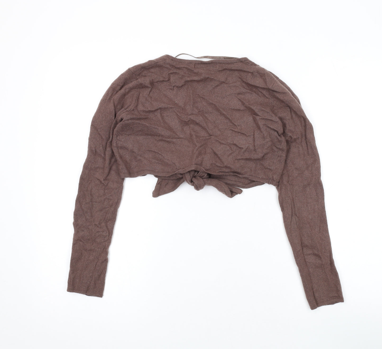 Monsoon Womens Brown V-Neck Viscose Shrug Jumper Size 10