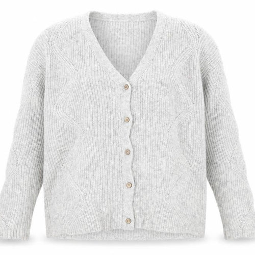 Damart Womens Grey V-Neck Acrylic Cardigan Jumper Size S
