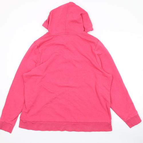 Marks and Spencer Womens Pink Cotton Pullover Hoodie Size 20 Pullover