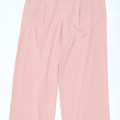 Marks and Spencer Womens Pink Polyester Trousers Size 18 L31 in Regular Zip