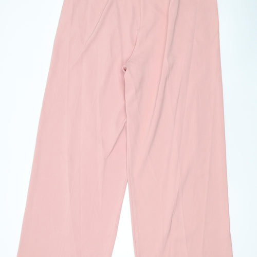 Marks and Spencer Womens Pink Polyester Trousers Size 18 L31 in Regular Zip