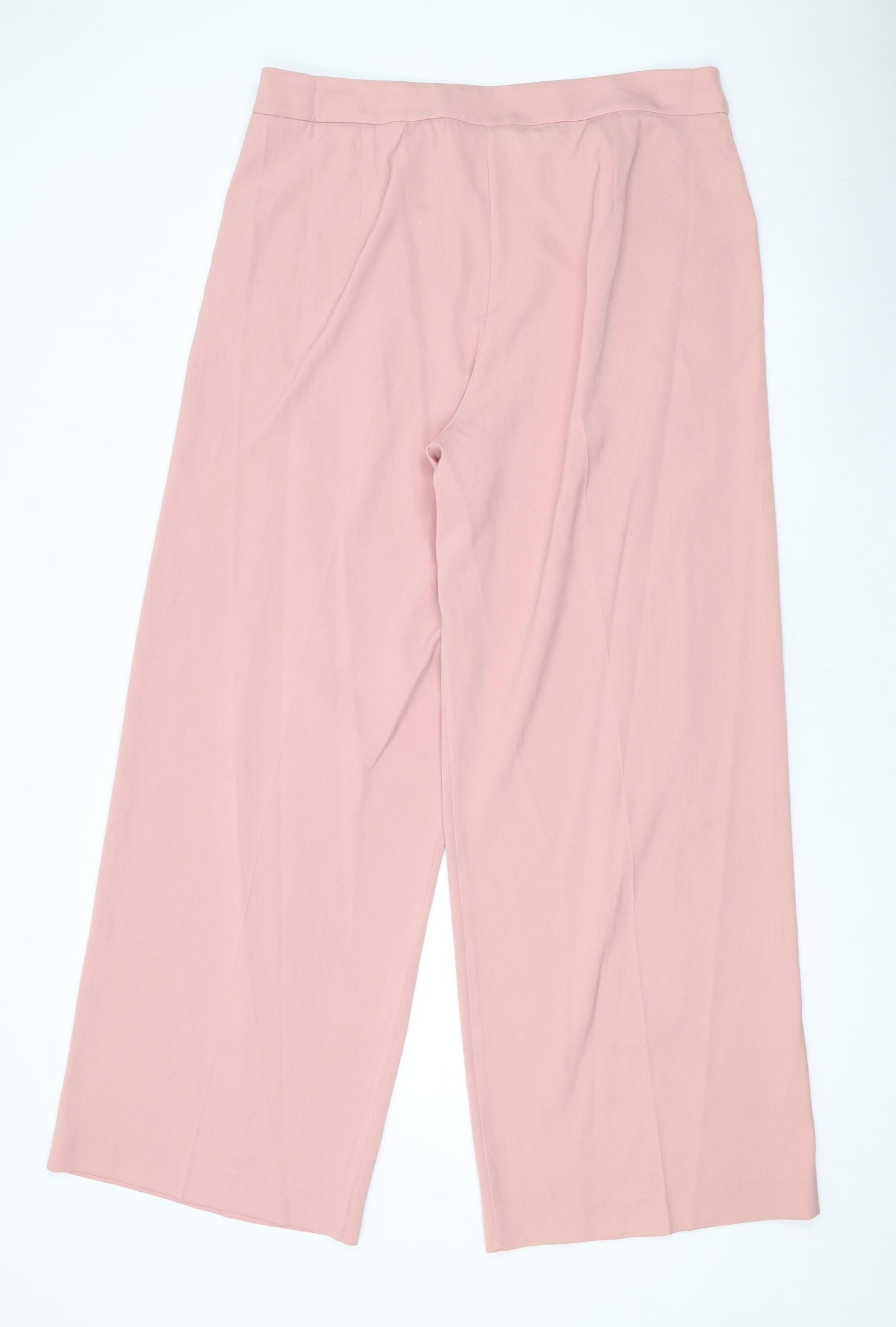 Marks and Spencer Womens Pink Polyester Trousers Size 18 L31 in Regular Zip