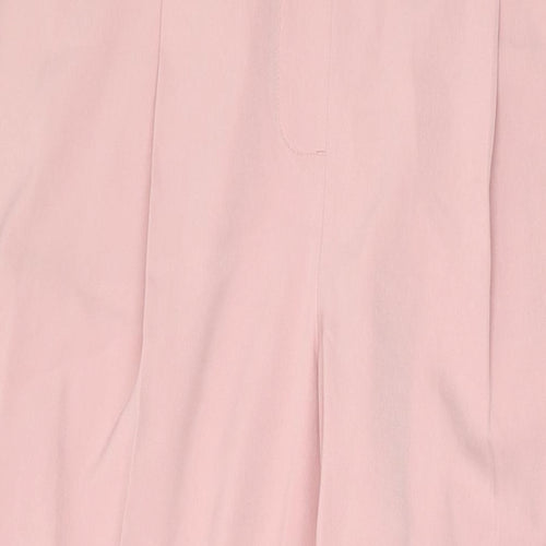 Marks and Spencer Womens Pink Polyester Trousers Size 18 L31 in Regular Zip