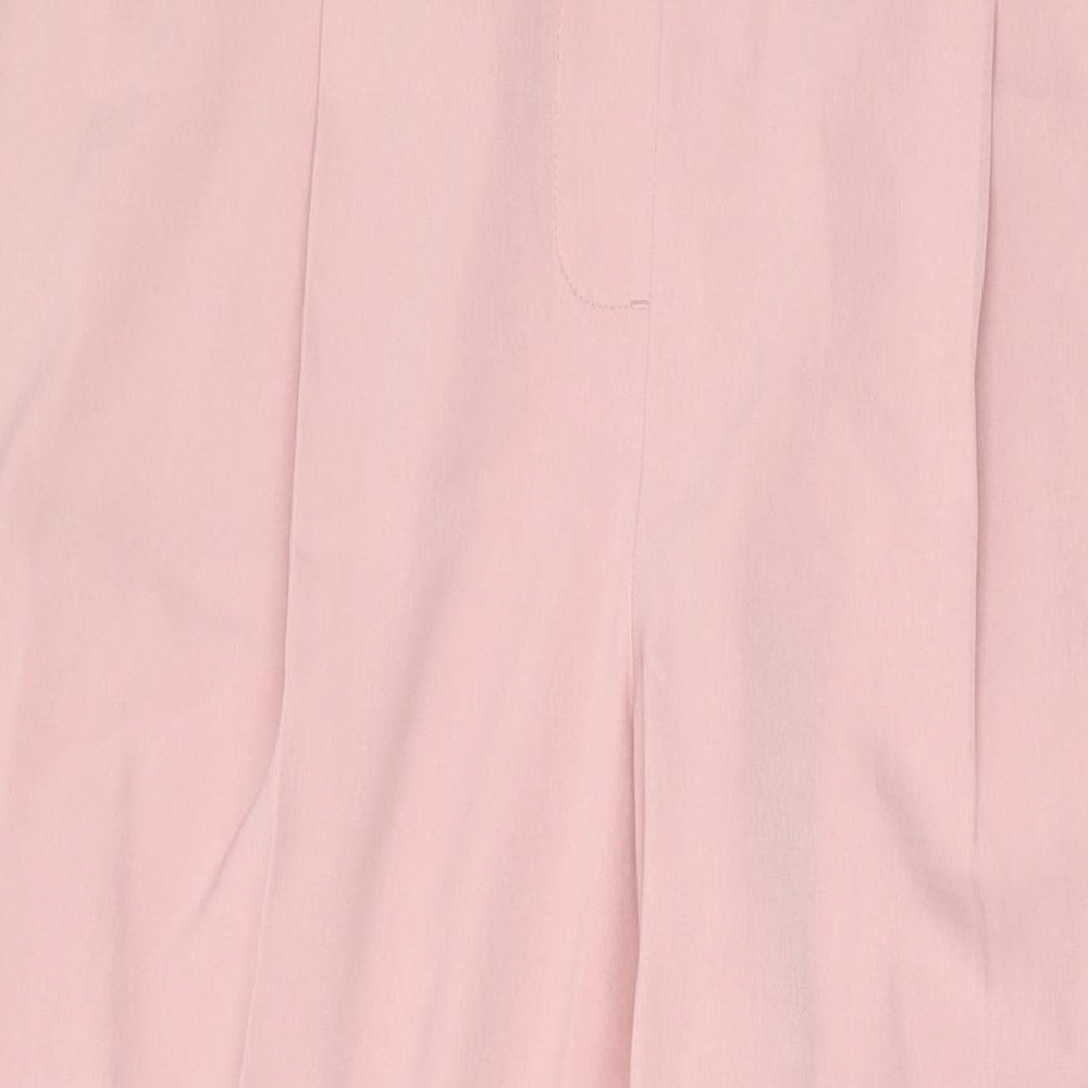 Marks and Spencer Womens Pink Polyester Trousers Size 18 L31 in Regular Zip