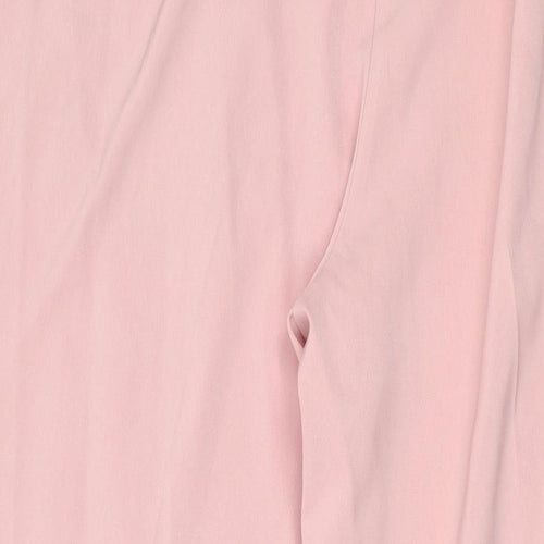 Marks and Spencer Womens Pink Polyester Trousers Size 18 L31 in Regular Zip