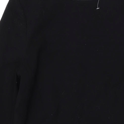 L.K. Bennett Womens Black Viscose A-Line Size 12 Round Neck Zip
