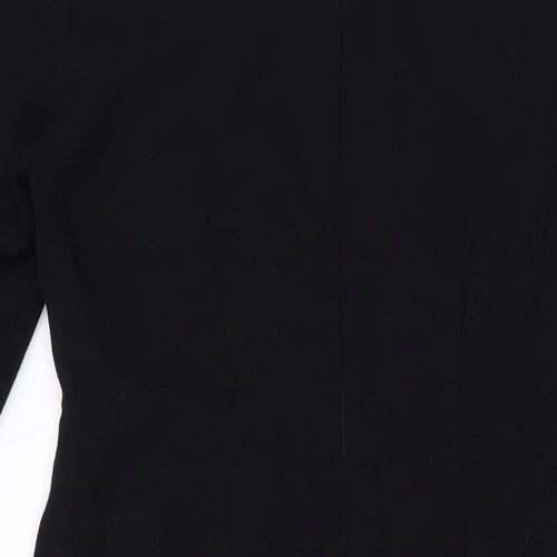 L.K. Bennett Womens Black Viscose A-Line Size 12 Round Neck Zip