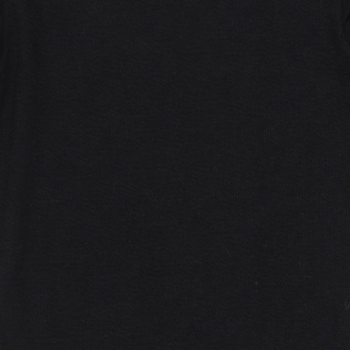 Mango Womens Black Polyester Mini Size L V-Neck Pullover