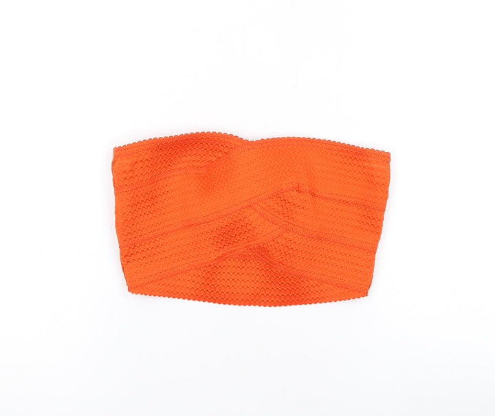 River Island Womens Orange Polyester Basic T-Shirt Size 8 Sweetheart