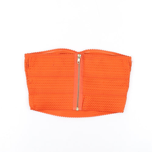 River Island Womens Orange Polyester Basic T-Shirt Size 8 Sweetheart