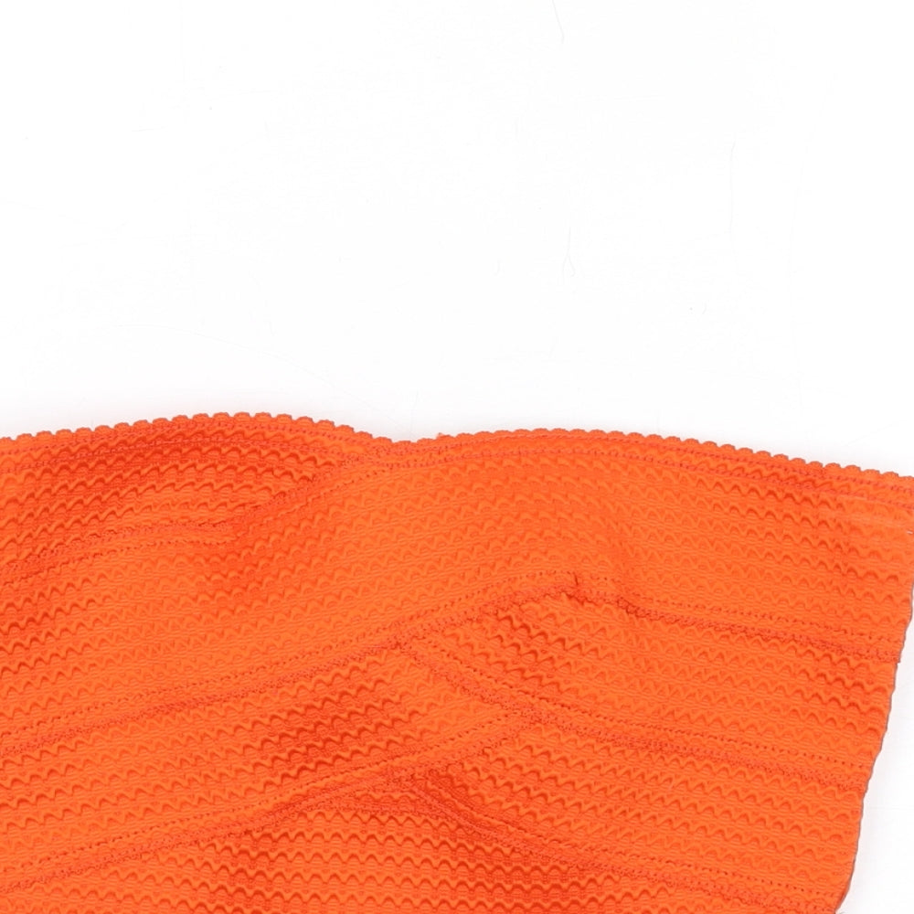 River Island Womens Orange Polyester Basic T-Shirt Size 8 Sweetheart