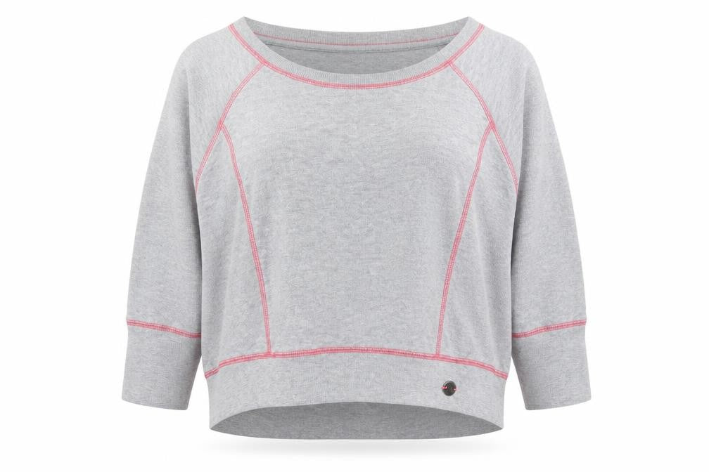 Front view of Debenhams women’s grey cotton pullover sweatshirt, size UK 14, pullover