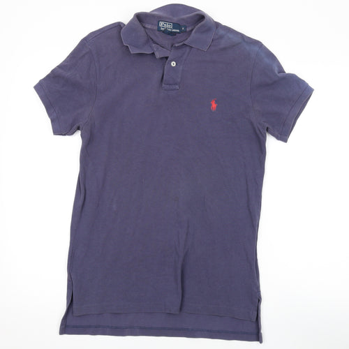 Polo Ralph Lauren Mens Purple Cotton Polo Size S Collared Button