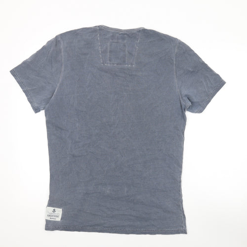 Barbour Mens Grey Cotton T-Shirt Size L Round Neck