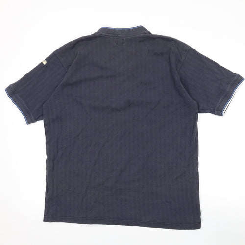 Teddy Smith Mens Grey Cotton T-Shirt Size L V-Neck
