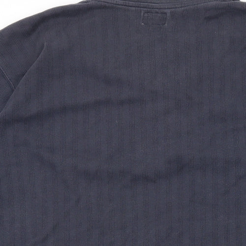 Teddy Smith Mens Grey Cotton T-Shirt Size L V-Neck
