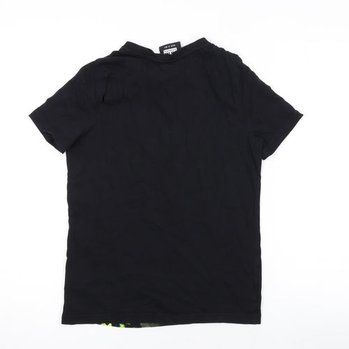 Mojang Boys Black Cotton Basic T-Shirt Size 9-10 Years Round Neck Pullover