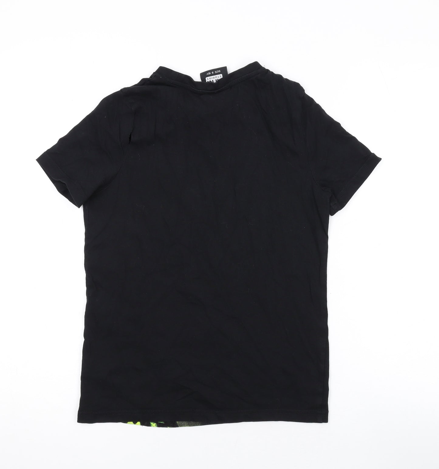 Mojang Boys Black Cotton Basic T-Shirt Size 9-10 Years Round Neck Pullover