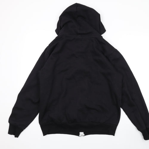 US Apparels Womens Black Cotton Full Zip Hoodie Size 16 Zip