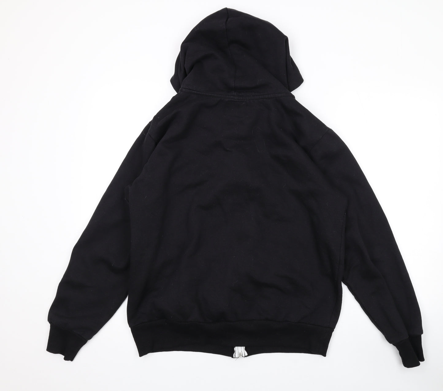 US Apparels Womens Black Cotton Full Zip Hoodie Size 16 Zip