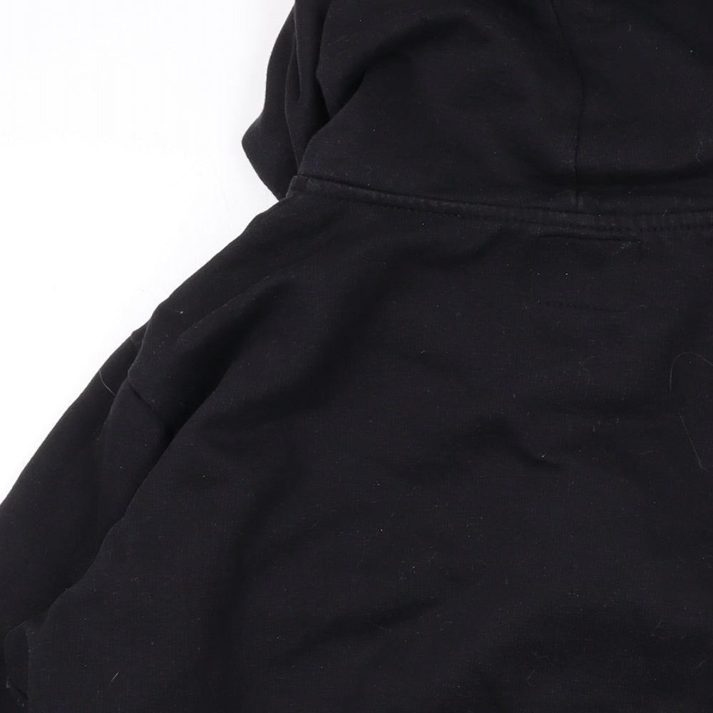 US Apparels Womens Black Cotton Full Zip Hoodie Size 16 Zip