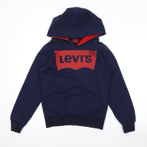 Levi's Mens Blue Cotton Pullover Hoodie Size M - Logo