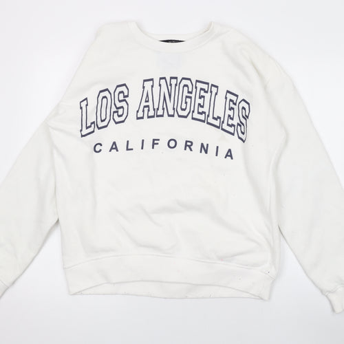 Northwest Womens White Cotton Pullover Sweatshirt Size M Pullover - Los Angeles