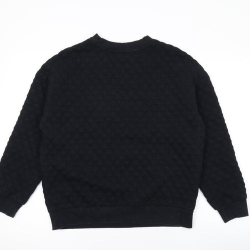 Marks and Spencer Womens Black Argyle/Diamond Polycotton Pullover Sweatshirt Size 12 Pullover