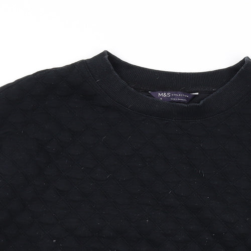 Marks and Spencer Womens Black Argyle/Diamond Polycotton Pullover Sweatshirt Size 12 Pullover
