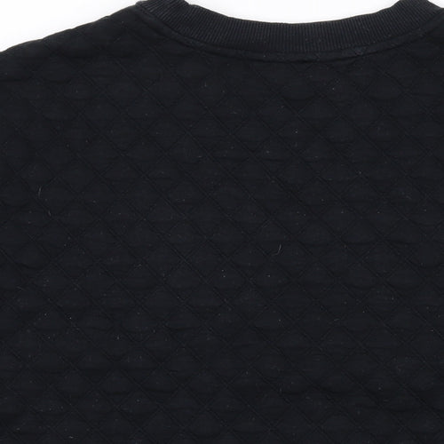 Marks and Spencer Womens Black Argyle/Diamond Polycotton Pullover Sweatshirt Size 12 Pullover