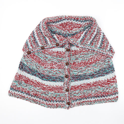 BCBGMAXAZRIA Womens Multicoloured Boat Neck Cotton Cape Jumper One Size