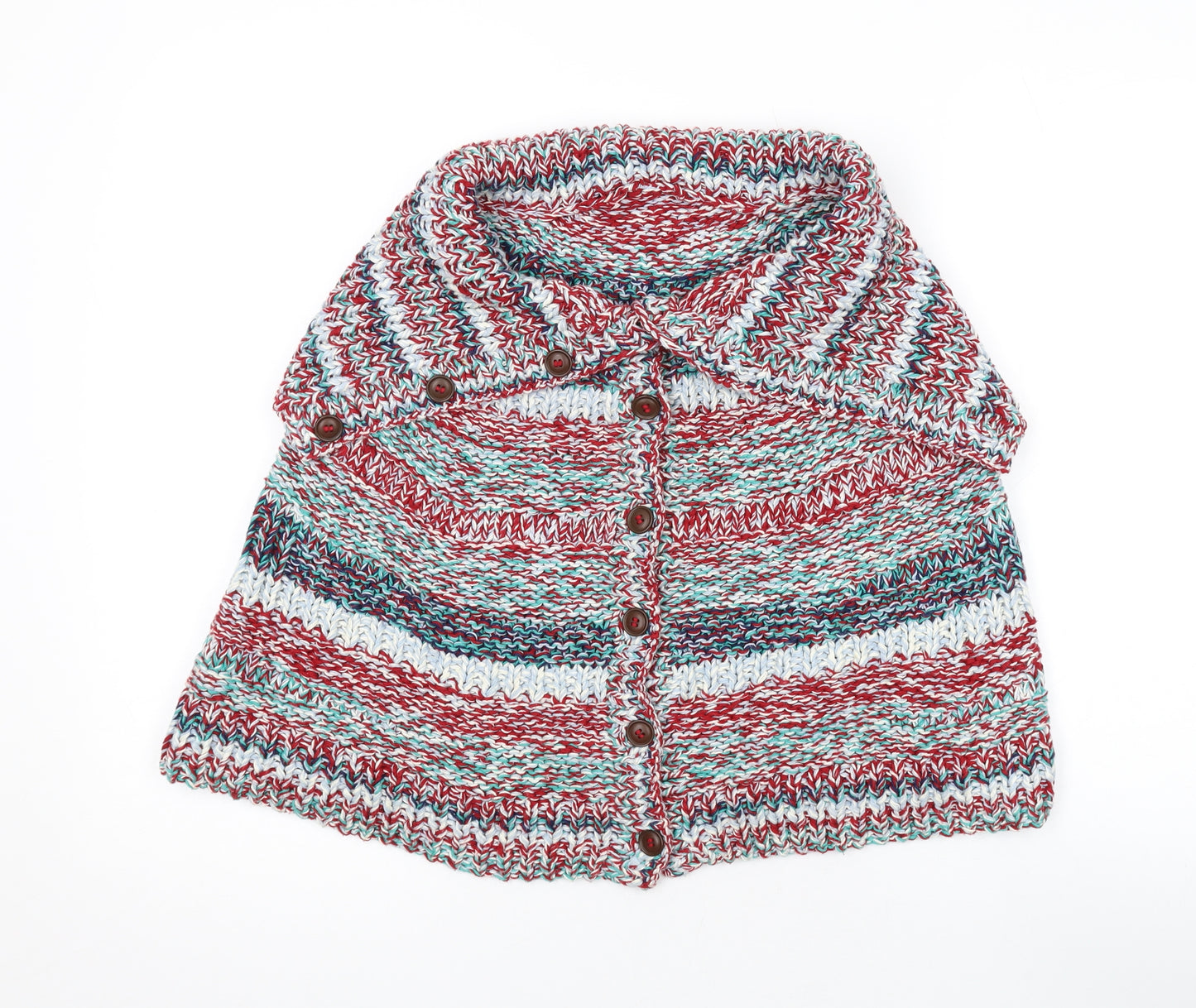 BCBGMAXAZRIA Womens Multicoloured Boat Neck Cotton Cape Jumper One Size