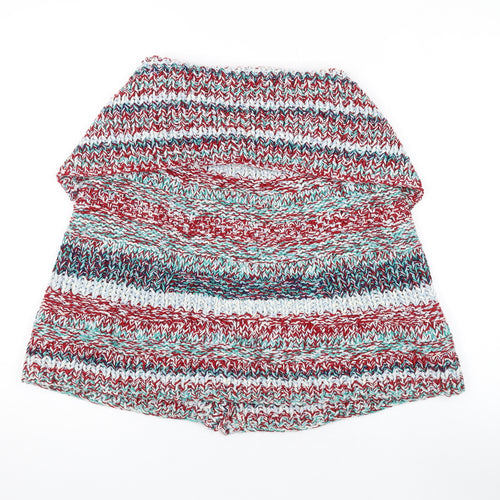 BCBGMAXAZRIA Womens Multicoloured Boat Neck Cotton Cape Jumper One Size